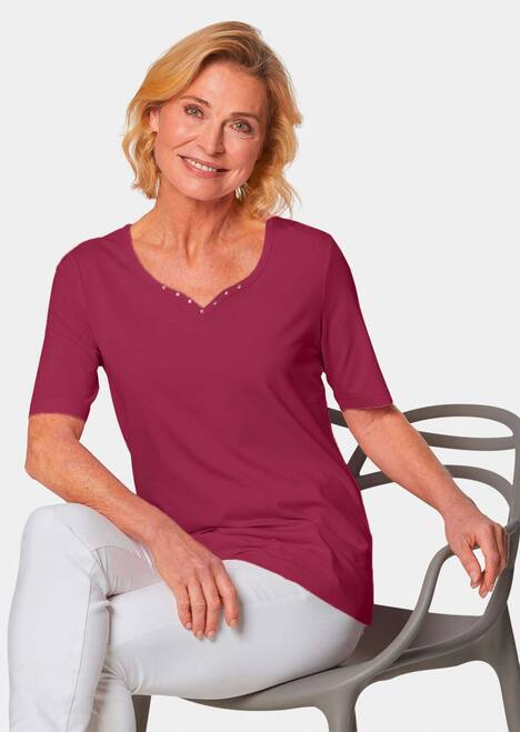 Halbarm Basic-Shirt aus Baumwolle