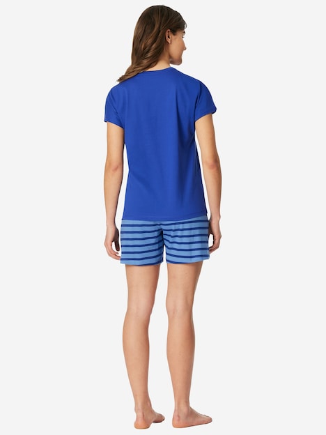 Schiesser Damen Pyjama Casual Essentials royal
