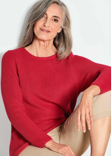 Figurschmeichelnder Baumwoll-Pullover