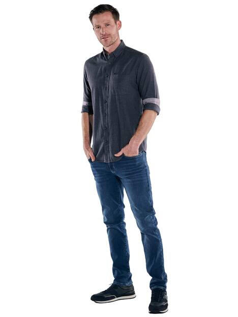 engbers Herren Langarm-Hemd kariert , Saphirblau