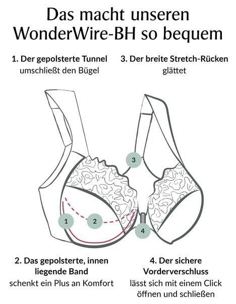 Glättender WonderWire-Vorderverschluss-BH