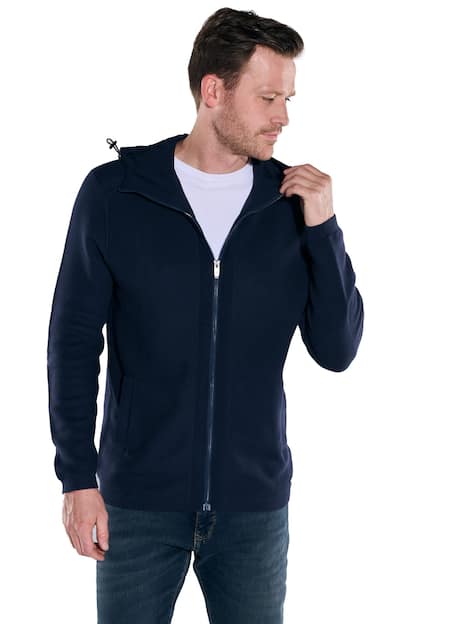 engbers Herren Strickjacke mit Kapuze , Saphirblau