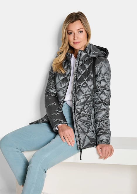 GOLDNER Jas Gewatteerd jack met een ruitmotief