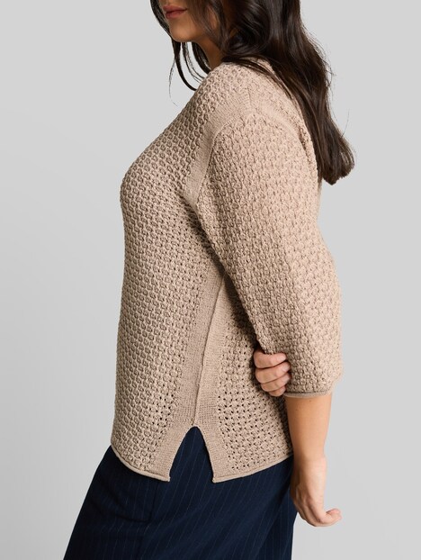 Loose Fit Strickpullover mit Lochmuster
