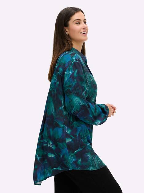 Longbluse Langarm Sonstiges Muster Hemdkragen