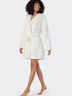 Schiesser Damen Bademantel Teddy Fleece - off-white