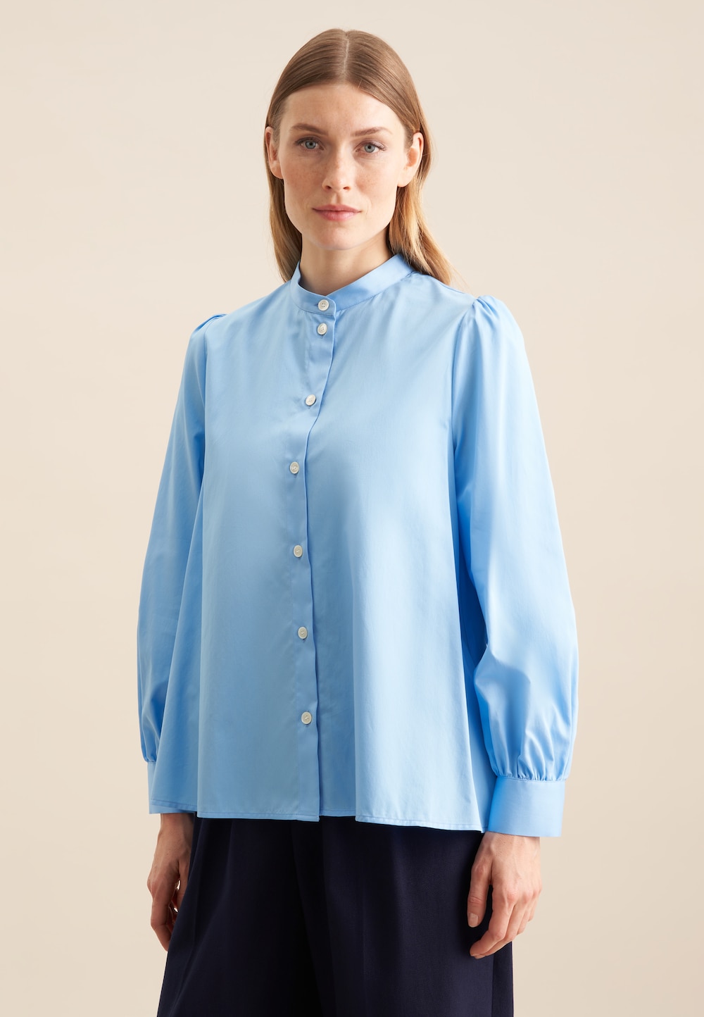 Damen Stehkragenbluse - Uni