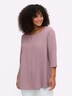 3/4-Arm-Shirt 3/4-Arm-Shirt mit Cut-out vorn 3/4-Arm Uni Ohne Kragen