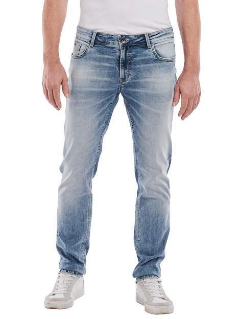 Herren Super-Stretch-Jeans slim fit , Hellblau