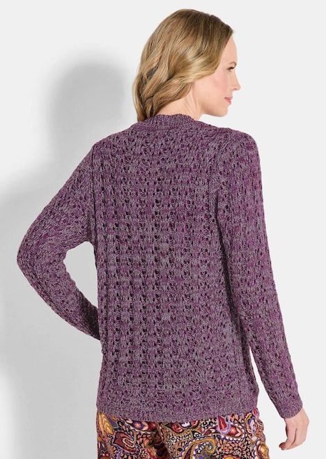 Onderhoudsarm jasje van ajourtricot met Lurex