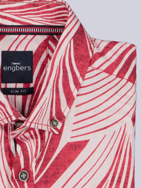 engbers Herren Seersucker Kurzarmhemd , Feuerrot