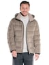 Herren Steppjacke mit abnehmbarer Kapuze , Braunbeige