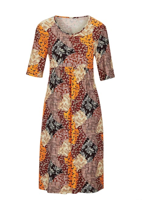 Druckkleid im Mustermix