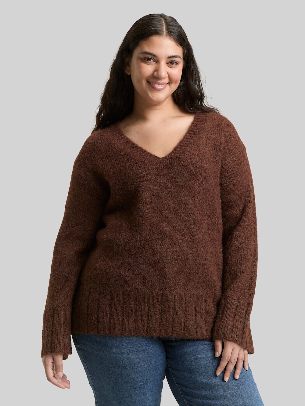 Loose Fit Strickpullover mit Wollanteil