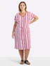 Jersey-Kleid Kurzarm Ohne Kragen