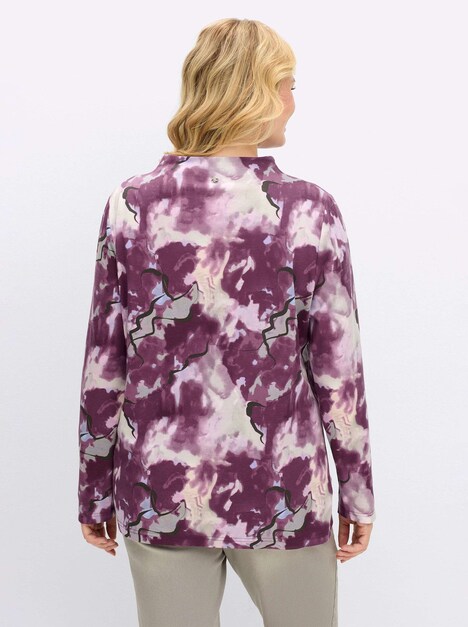 Shirt Langarm Sonstiges Muster Stehkragen