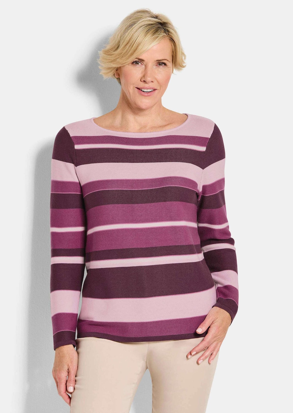 Gebreide trui met streepjeslook