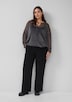 Transparente Bluse mit Glitzergarn und Schmucksteinen