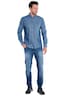 Herren Hemd uni , Saphirblau