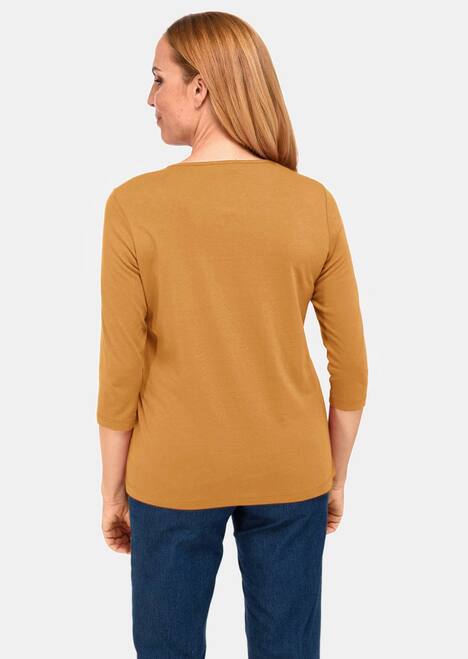 T-Shirt mit Ausschnitt und Steinchen