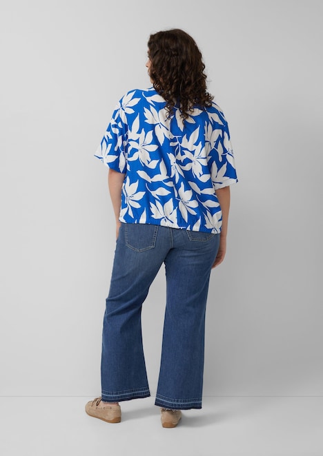 Strukturierte Bluse im O-Shape