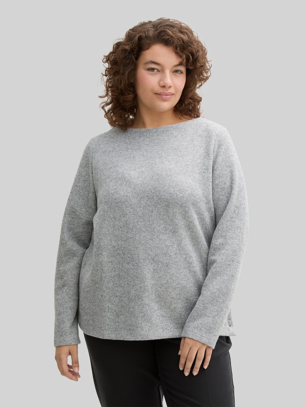 Soft-Touch Sweatshirt mit Knopfdetails