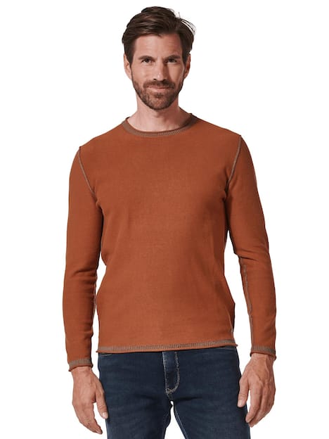 engbers Herren Pullover uni , Dunkelorange