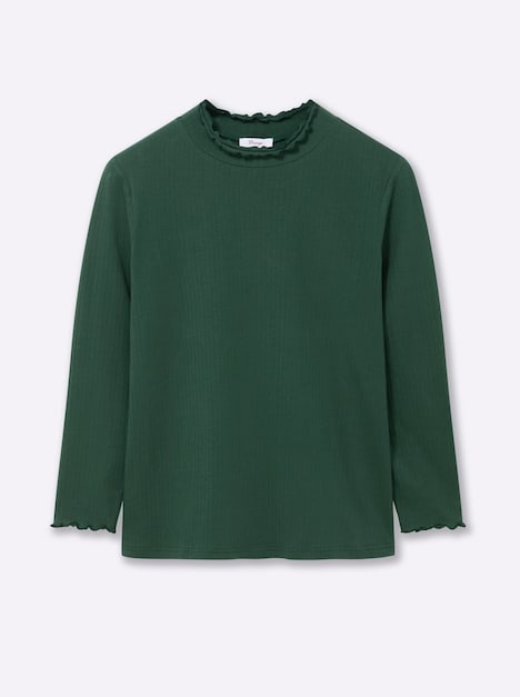 Shirtrolli Langarm Uni Stehkragen