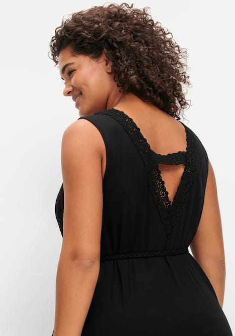 Maxikleid Ärmellos Uni Ohne Kragen