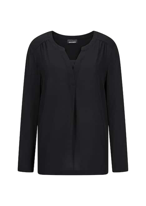 GOLDNER Blouseshirt Blouseshirt met chiffon inzet