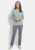 Halbarm Baumwollpullover mit Struktur