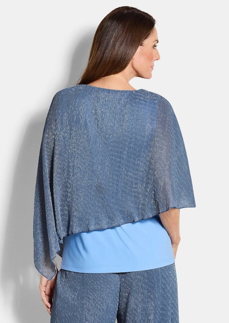 Asymmetrisches Blusenshirt mit Glanzgarn