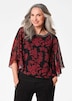 Florale Printbluse, U-Boot-Ausschnitt