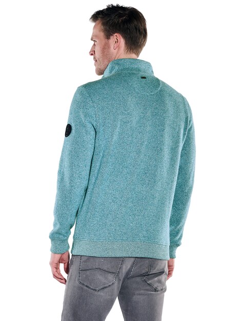 Herren Sweatshirt Stehbund , Tuerkis
