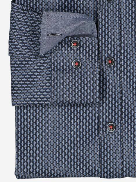 engbers Herren Langarm-Hemd gemustert , Saphirblau