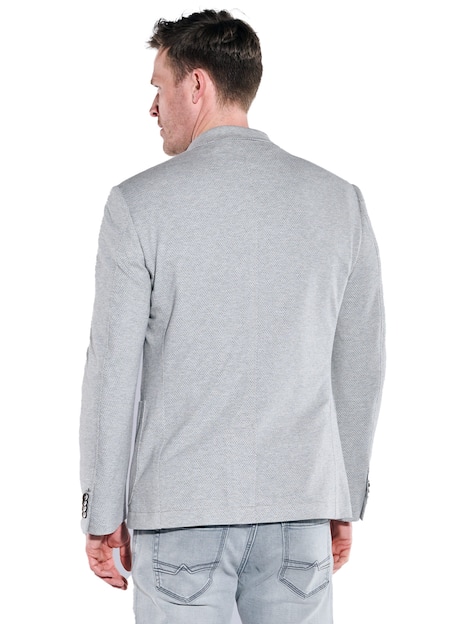 engbers Herren Freizeit-Sakko strukturiert , Silbergrau