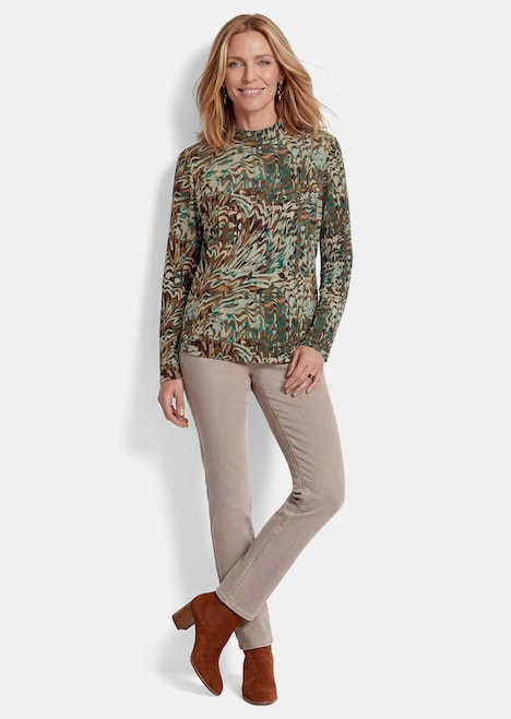 Shirt met opstaande kraag en lange mouwen