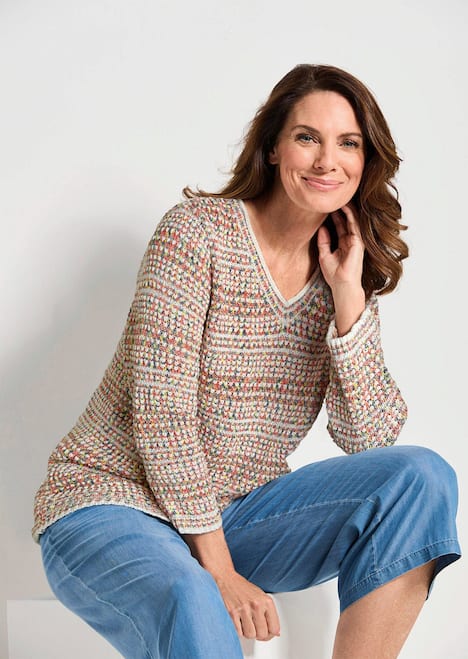 Strukturpullover mit 3D-Effekt