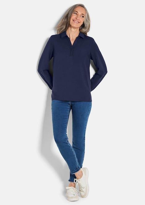 Zeitlose Viskosebluse mit Hemdkragen