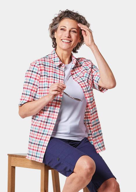 Wander-Bluse in Seersucker Qualität