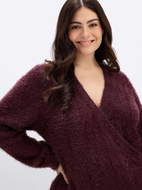 Langarm-Pullover Langarm-Pullover mit Flauschgarn Langarm