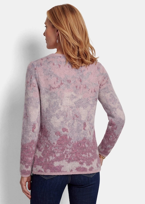Langarm Jacquard-Pullover mit Muster