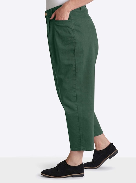 Twill-Hose Bundfaltenhose aus Twill, mit Barrel-Leg normal Elastische Einsätze