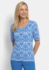 Viskoseshirt mit femininem Ornamentmuster