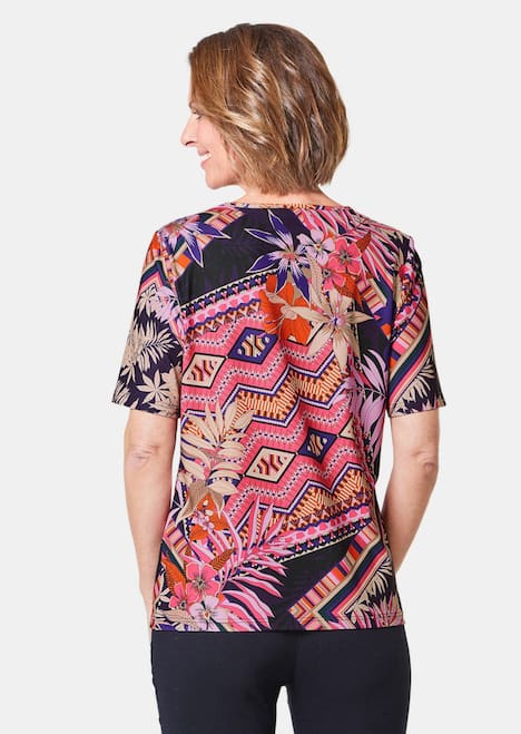 Stretchbequemes Shirt mit extravagantem Druck
