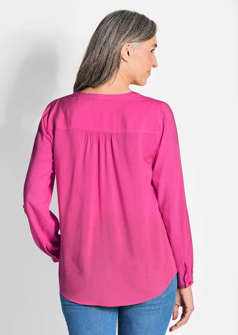 Elegante Viskosebluse mit V-Ausschnitt