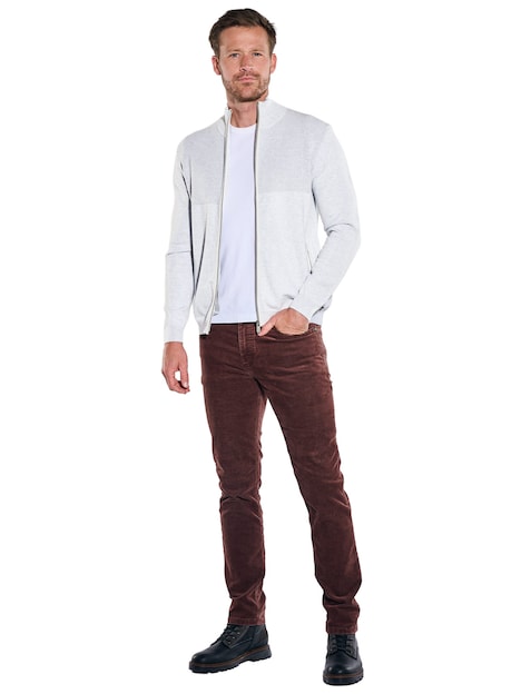 Herren Strickjacke , Hellgrau