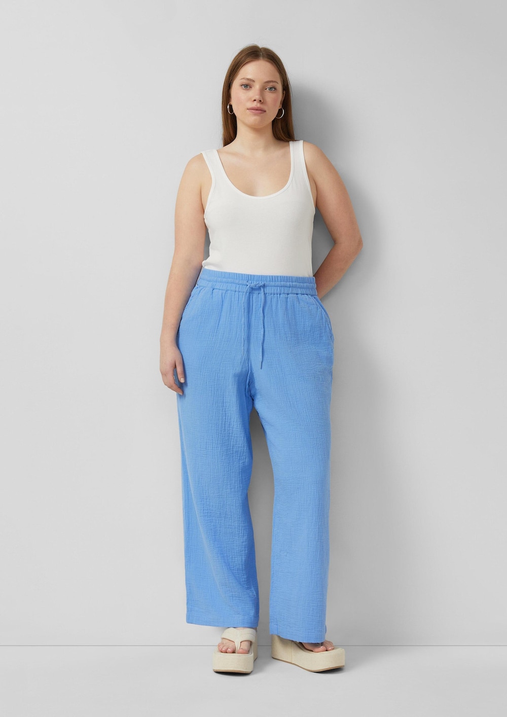 Musselin Hose mit weitem Bein