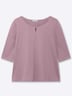 3/4-Arm-Shirt 3/4-Arm-Shirt mit Cut-out vorn 3/4-Arm Uni Ohne Kragen