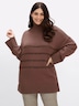 Rollkragen-Pullover Rollkragenpullover mit Pailletten-Streifen Langarm Rollkragen